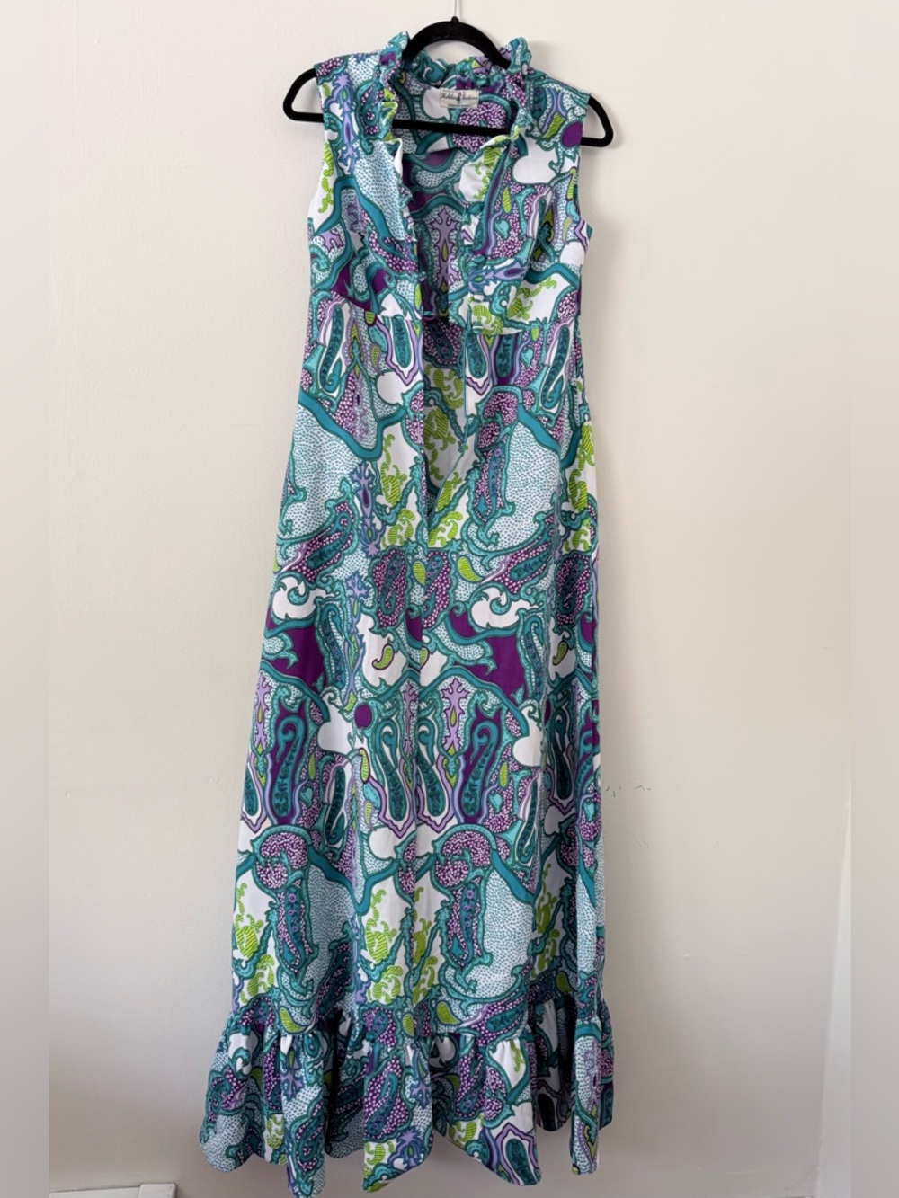 Vintage Hukilau Fashions Authentic Hawaiian Maxi Dress Size M
Teal Purpl Paisley - Picture 5 of 13